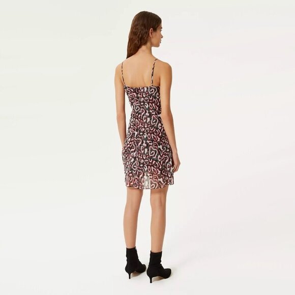 NWT Rebecca Minkoff patterned shirred mini dress - Picture 3 of 11